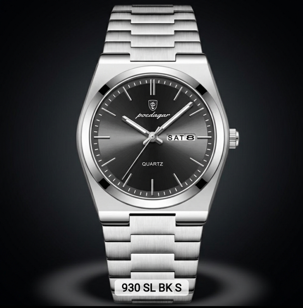 Poedagar 930 Stainless Steel Quartz Watch — Buy online at Dark Vault Bangladesh